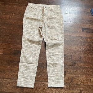 Tommy Bahama size 8 golden honey print high rise ankle pants